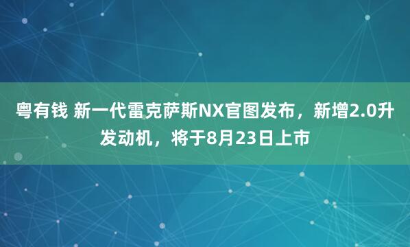 粤有钱 新一代雷克萨斯NX官图发布，新增2.0升发动机，将于8月23日上市