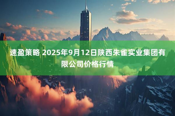 速盈策略 2025年9月12日陕西朱雀实业集团有限公司价格行情